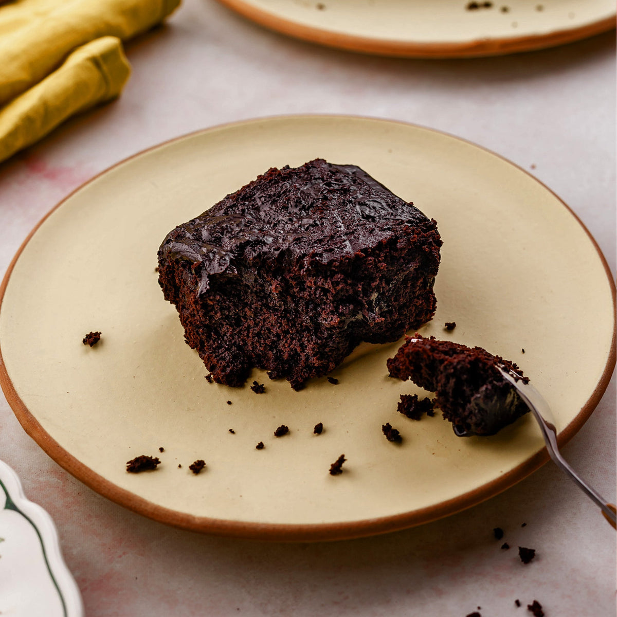 Fudgy Chocolate Swirl Small Cake by Be Good Today, moist chocolate sponge with rich non-dairy chocolate sauce, serves 6