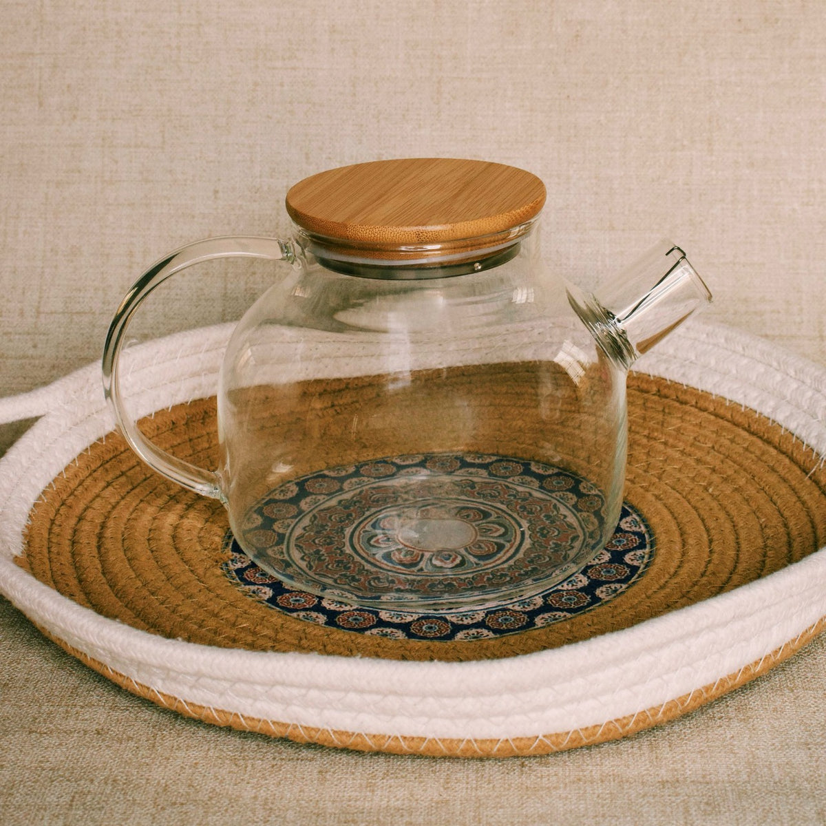 Glass Teapot by Ancient Naturals - Elegant Teapot with Built-In Strainer for Herbal Teas