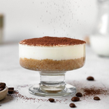 kaju keto tiramisu – layered low-carb dessert with coffee-infused sponge and creamy mascarpone, made in egypt.