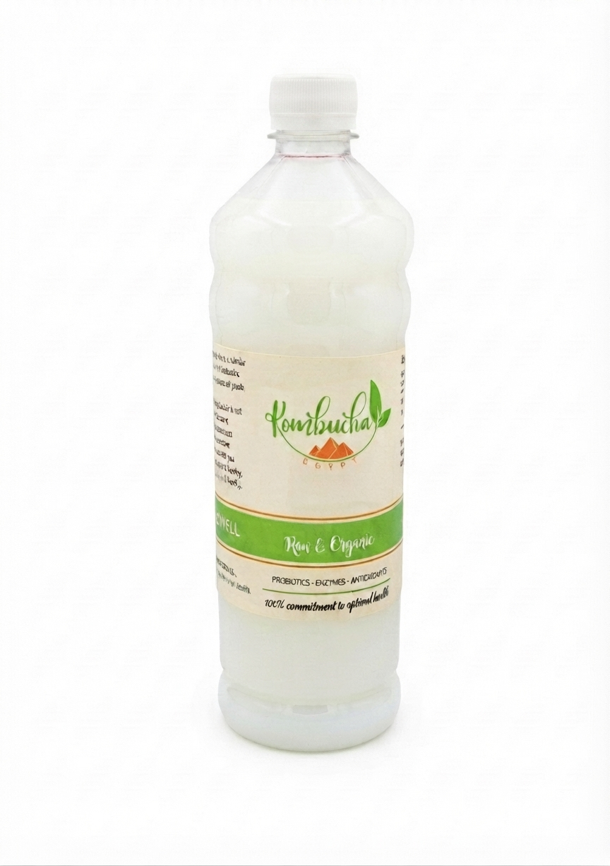 Kombucha Egypt Buffalo Milk Kefir 1L probiotic fermented dairy drink bottle on white background