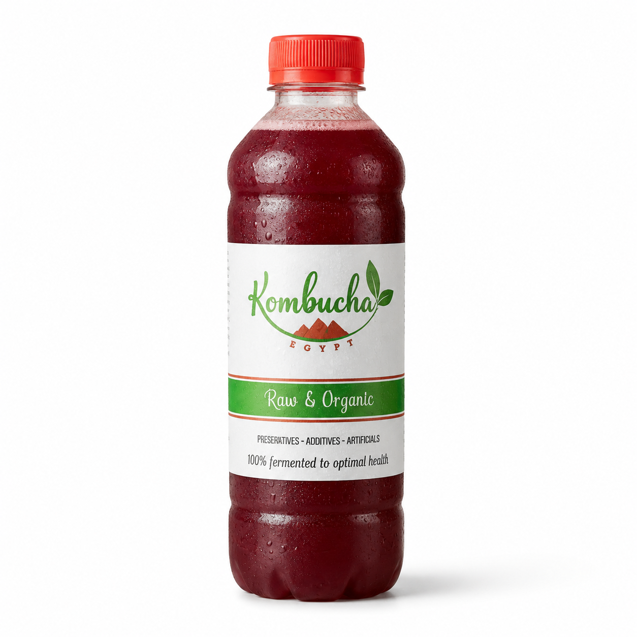 Kombucha Egypt Raspberry kombucha drink 1L bottle on white background