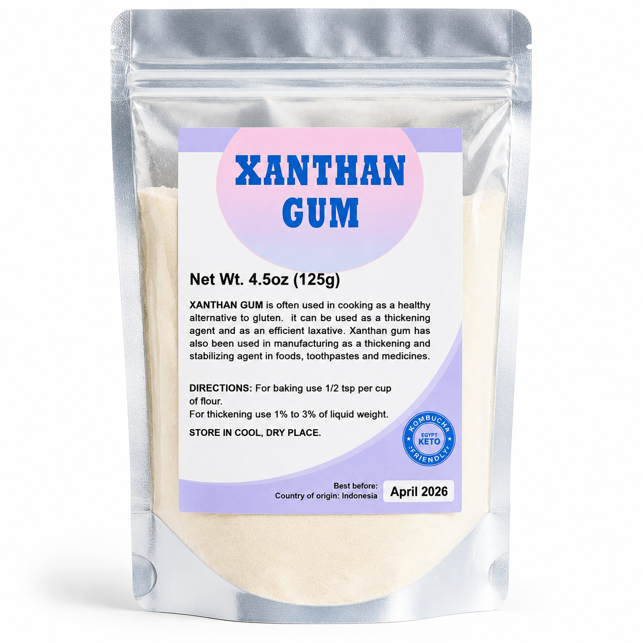 Kombucha Egypt xanthan gum 125g front packaging