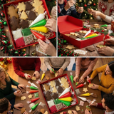 Little Elves’ Decorating Kit for Christmas cookies, includes icing tubes, sprinkles, and edible decorations—fun holiday activity for kids. Made in Egypt.