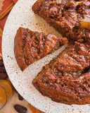 Be Good Today Small Majdool Date Cake with oat flour, cinnamon, Majdool dates and salted honey caramel drizzle