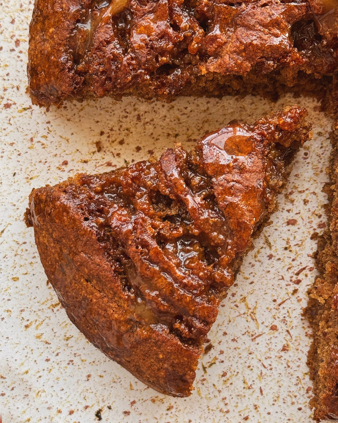 Be Good Today Small Majdool Date Cake with oat flour, cinnamon, Majdool dates and salted honey caramel drizzle