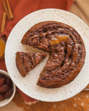 Be Good Today Small Majdool Date Cake with oat flour, cinnamon, Majdool dates and salted honey caramel drizzle