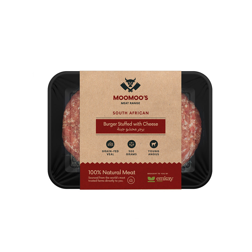 MOOMOO'S Balady Burger Stuffed with Cheese 300g | برجر بلدي محشو بالجبنة من مووموز ٣٠٠ جرام