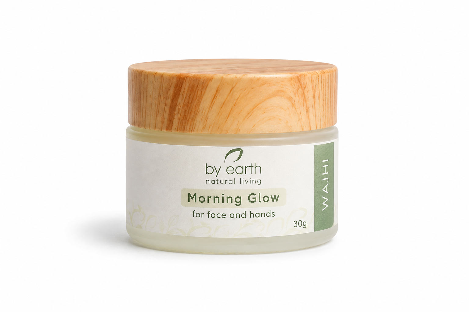 Morning Glow Cream by By Earth in a 30g container – lightweight daily face cream with camel tallow, mango butter and essential oils for hydrated, radiant skin | كريم مورنينج جلو الصباحي من باي إيرث في عبوة ٣٠ جرام – كريم وجه يومي خفيف مع دهن سنام الجمل وزبدة المانجو والزيوت العطرية لبشرة مرطبة ومشرقة