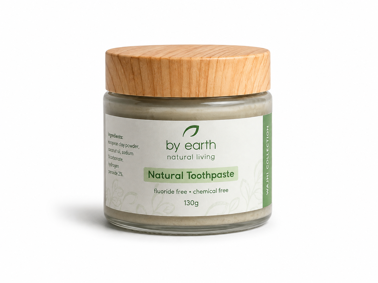 Natural Toothpaste by By Earth in a 130g container – fluoride-free toothpaste with European clay and coconut oil for clean, fresh oral care | معجون أسنان طبيعي من باي إيرث في عبوة ١٣٠ جرام – معجون أسنان خالٍ من الفلورايد مع الطين الأوروبي وزيت جوز الهند لعناية فموية نظيفة ومنعشة