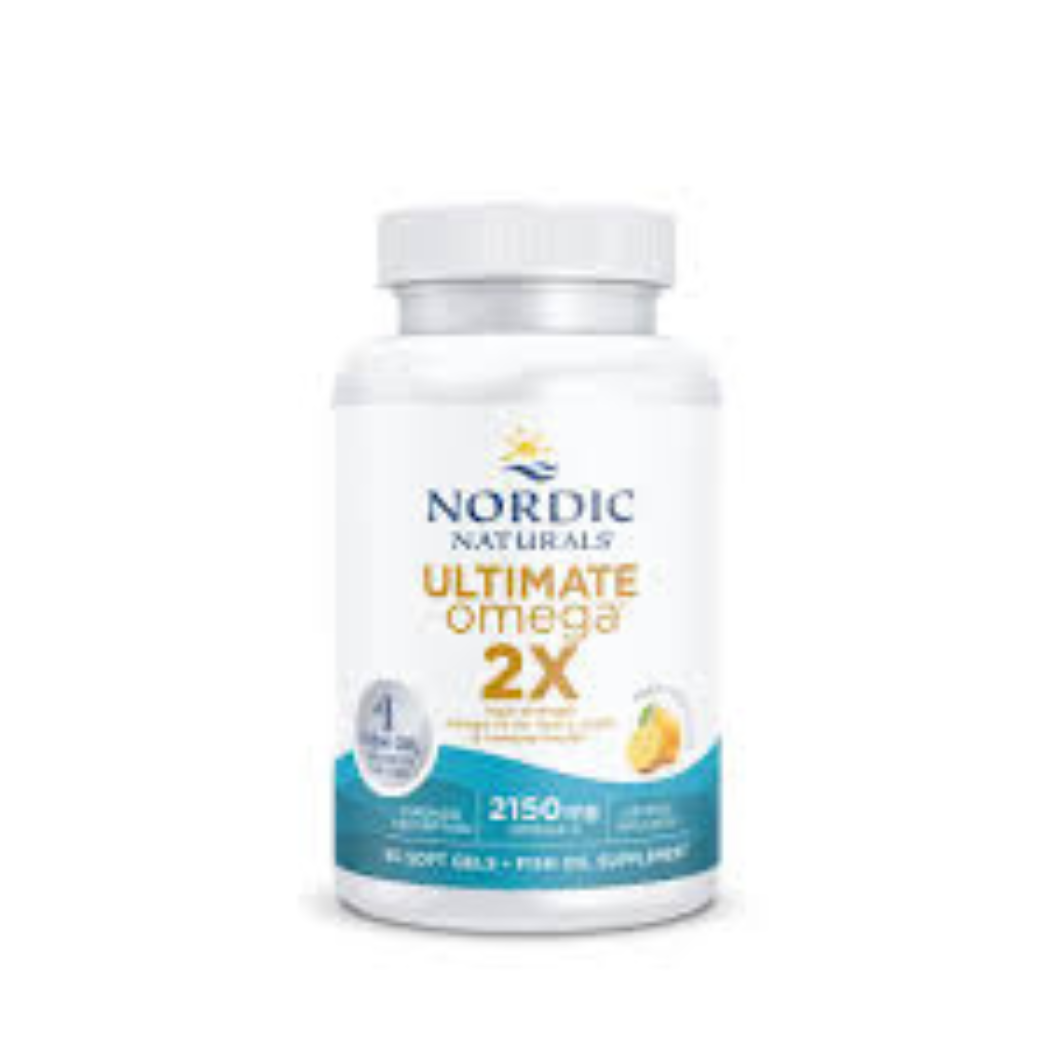 Nordic Naturals Ultimate Omega-D3 2X – Lemon-flavored fish oil softgels with vitamin D3 for heart and immune support, available in Egypt