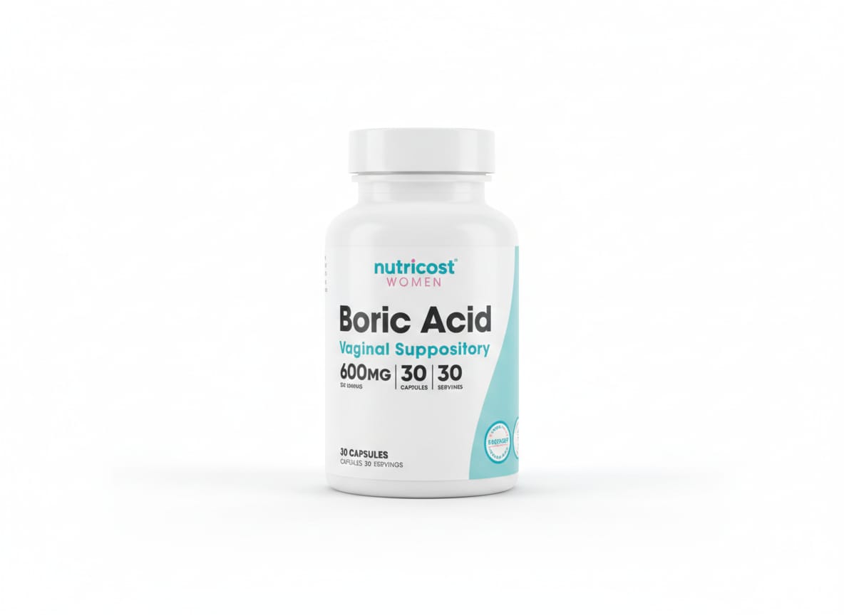 boric acid vaginal suppositories 600 mg 30 capsules by Nutricost preorder Egypt