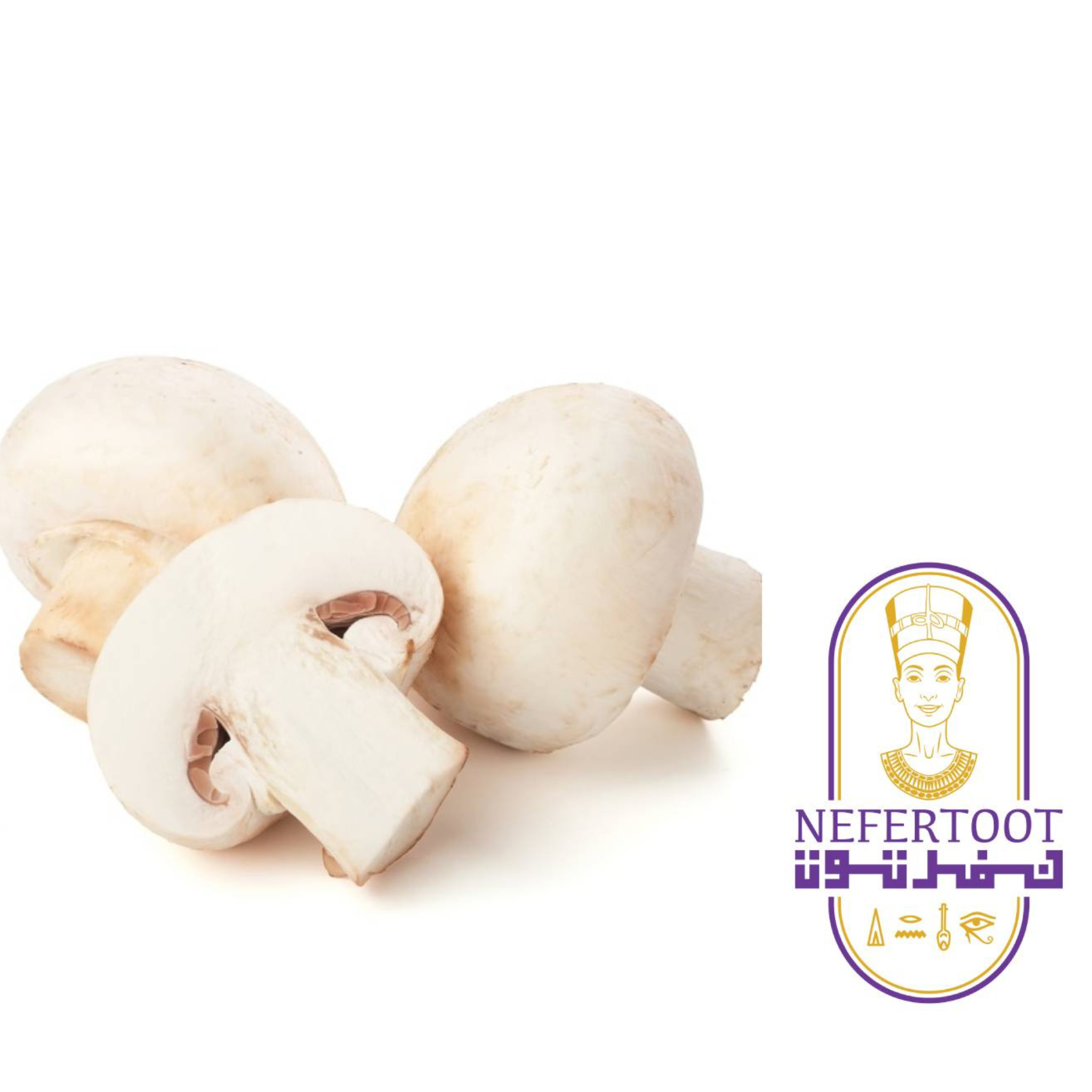 Fresh Organic White Mushrooms (200g) by Nefertoot - Egyptian-Grown Nutrient-Dense Superfood