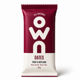OWN Date and Nuts Bar 55g front packaging on white background