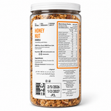 OWN Honey Nut Granola 350g nutrition facts and ingredients packaging on white background