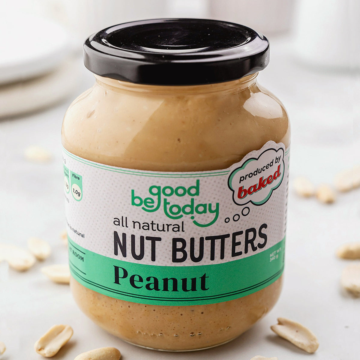 Peanut Butter 340 g by Be Good Today, smooth peanut butter made with roasted peanuts, raw honey and salt
