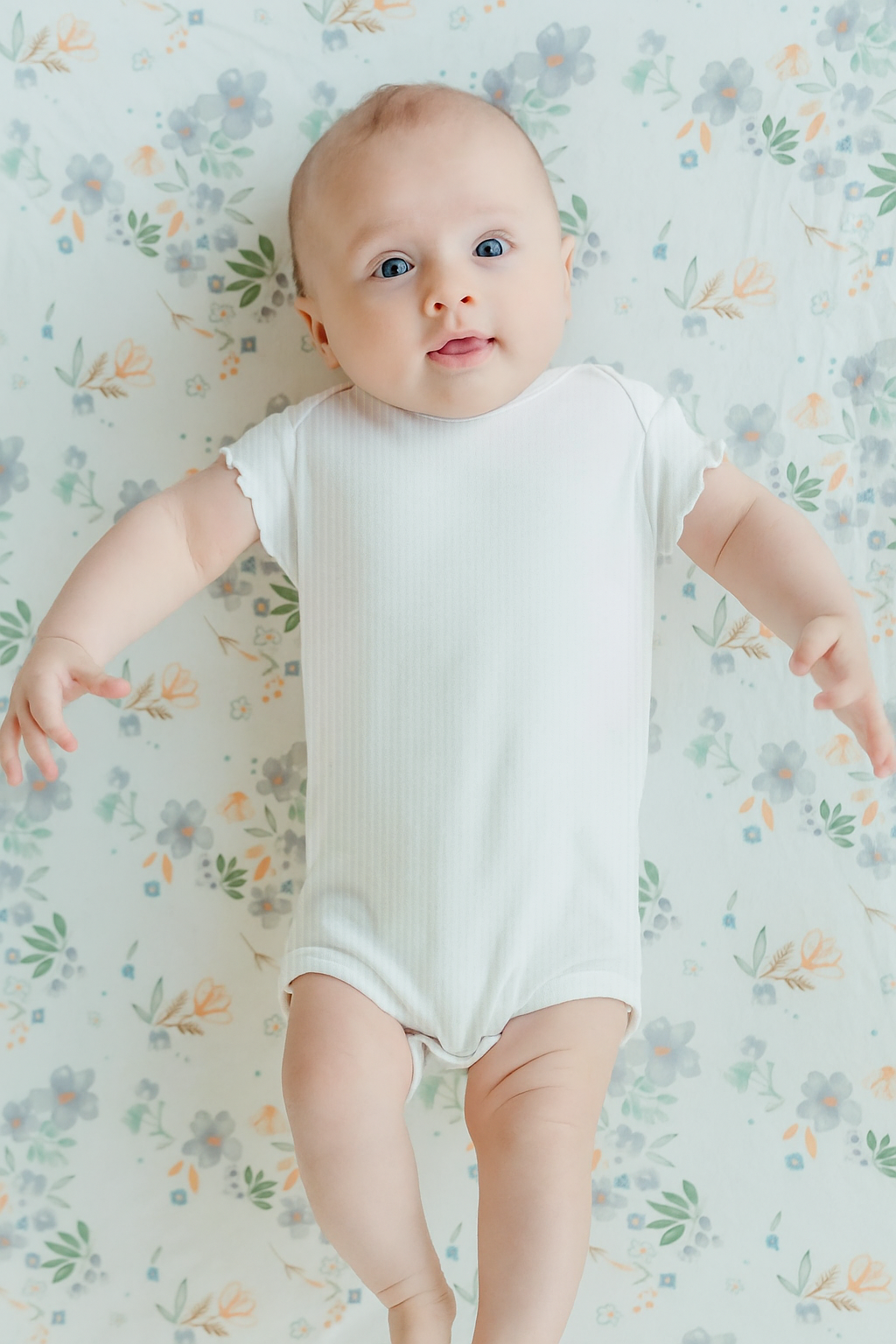 Girls Bodysuit - Organic Ribbed White