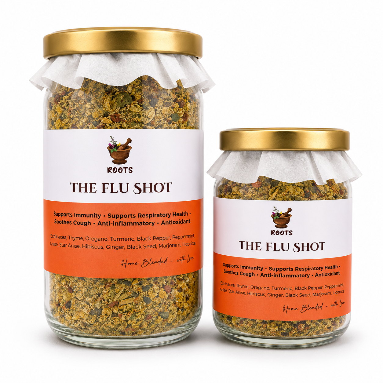 Roots Within The Flu Shot Herbal Tea Blend packaging on white background