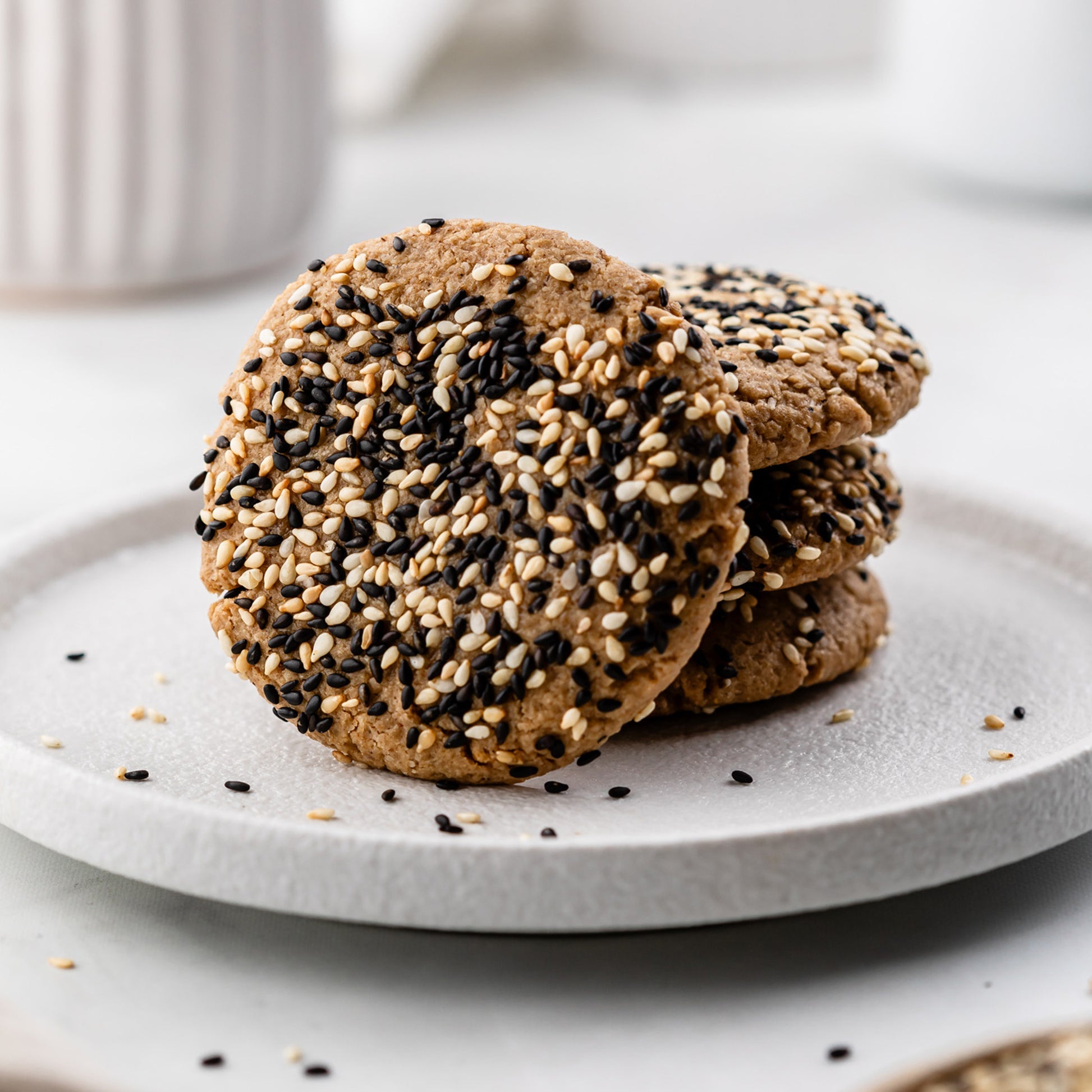 Sesame Black Honey Cookies Pack of 6 by Be Good Today, roasted sesame cookies made with oat flour, black honey and raw honey