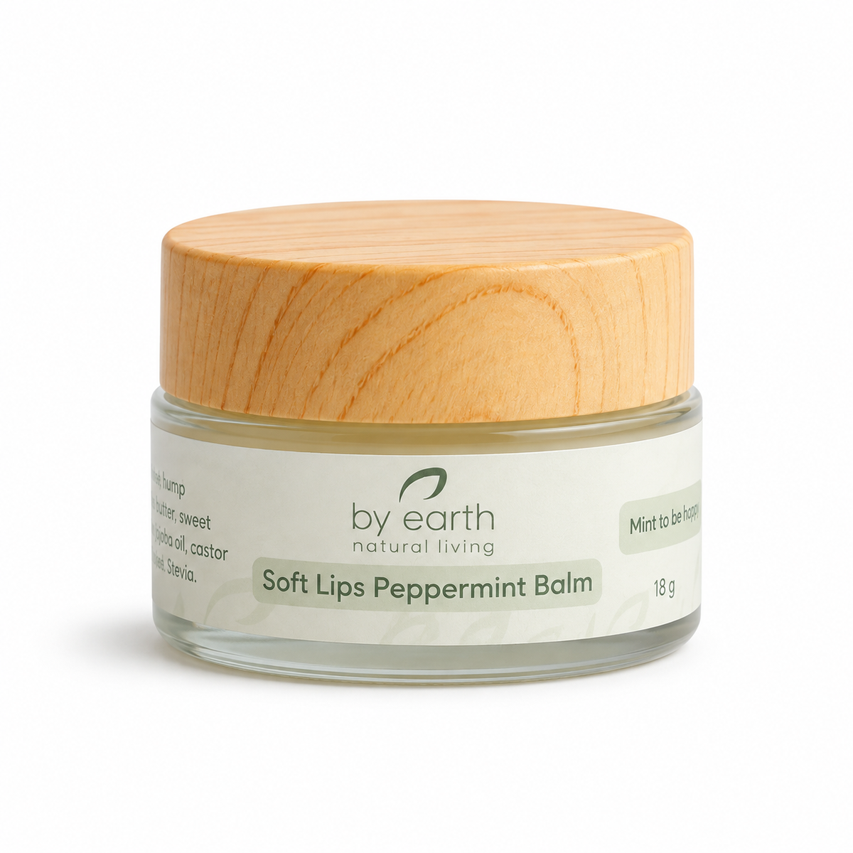 Soft Lips Peppermint Balm by By Earth 18 g, lip balm with camel hump tallow, cocoa butter, sweet almond oil, jojoba oil, castor oil and vitamin E