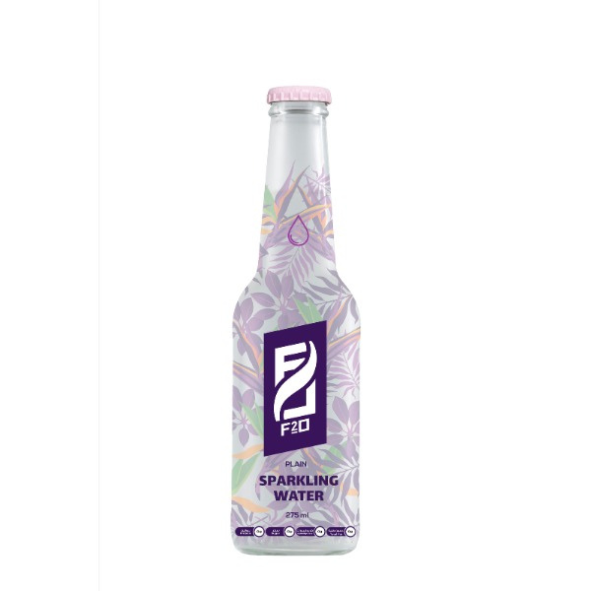 Sparkling Water F20 bottle/can - zero calorie carbonated water made in Egypt.