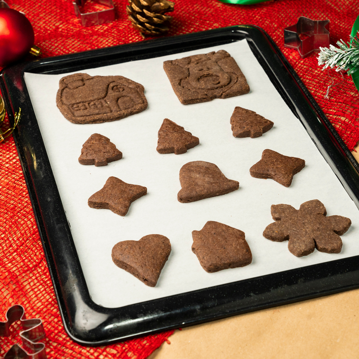 Taylas Xmas Chocolate Ready-Baked Cookies in festive packaging—rich, chocolatey, and made in Egypt.