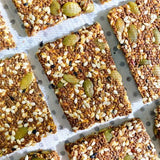Be Good Today Tomato Basil Crackers made with pumpkin, sesame, nigella, chia and flax seeds with fresh tomato and basil