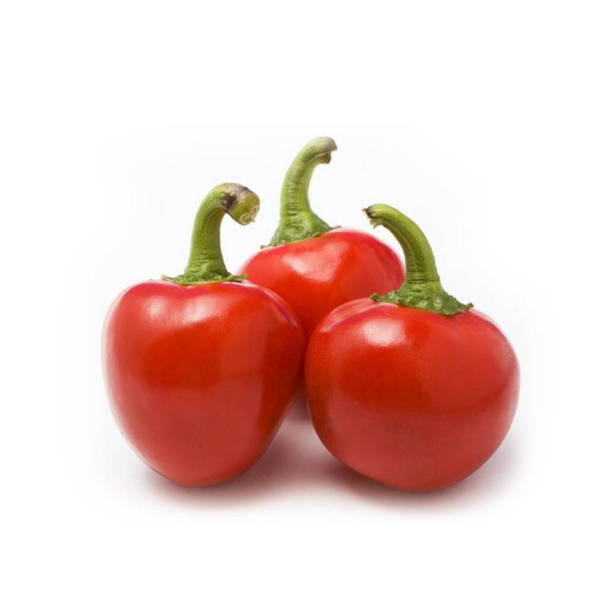 Fresh, round red Cherry Bomb Chillies from Tulima Farms in Egypt, grown without pesticides for a perfect sweet and spicy flavor.