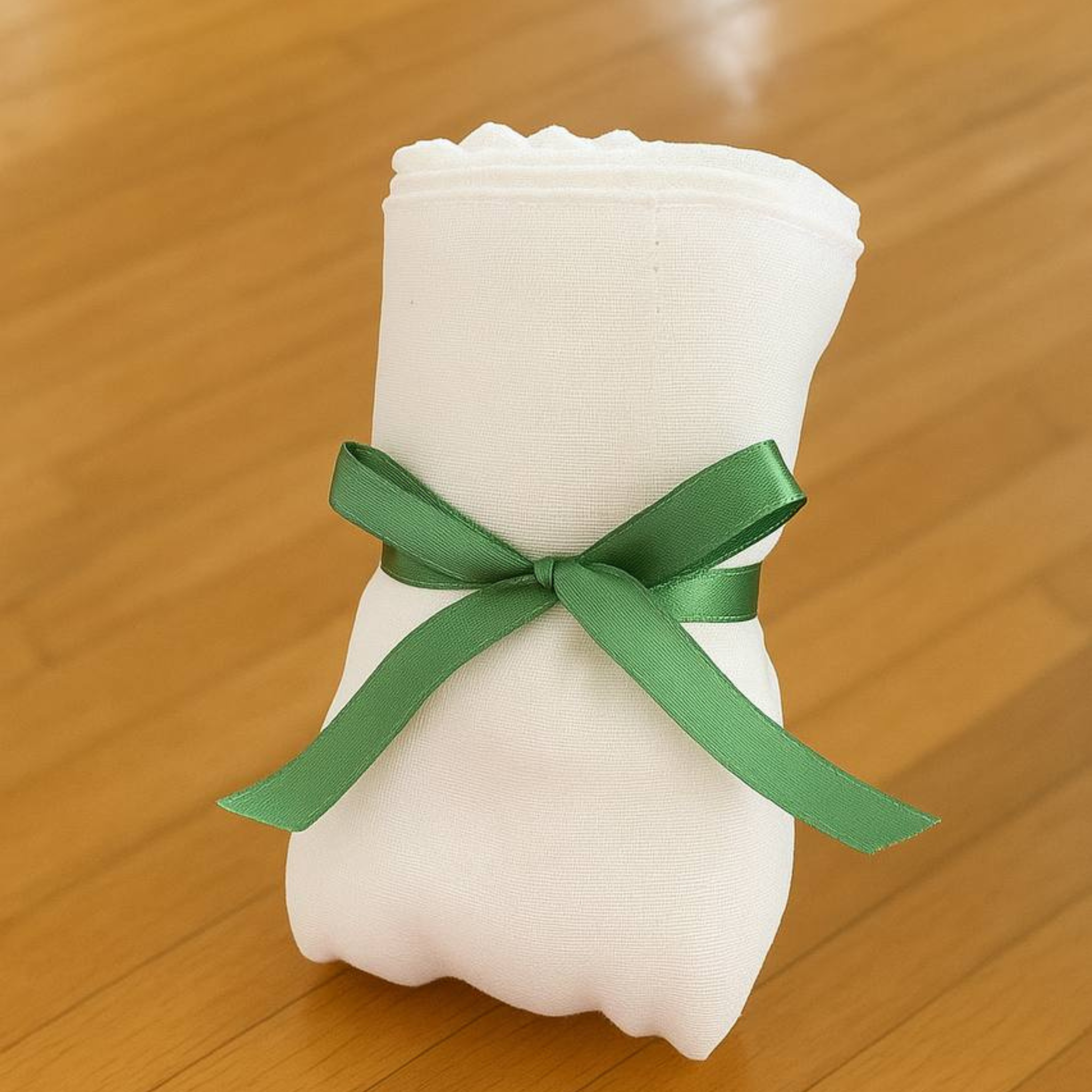 A stack of Tunic's white 100% cotton cheese drainage cloths for making labneh, yogurt, and feta in an Egyptian kitchen.