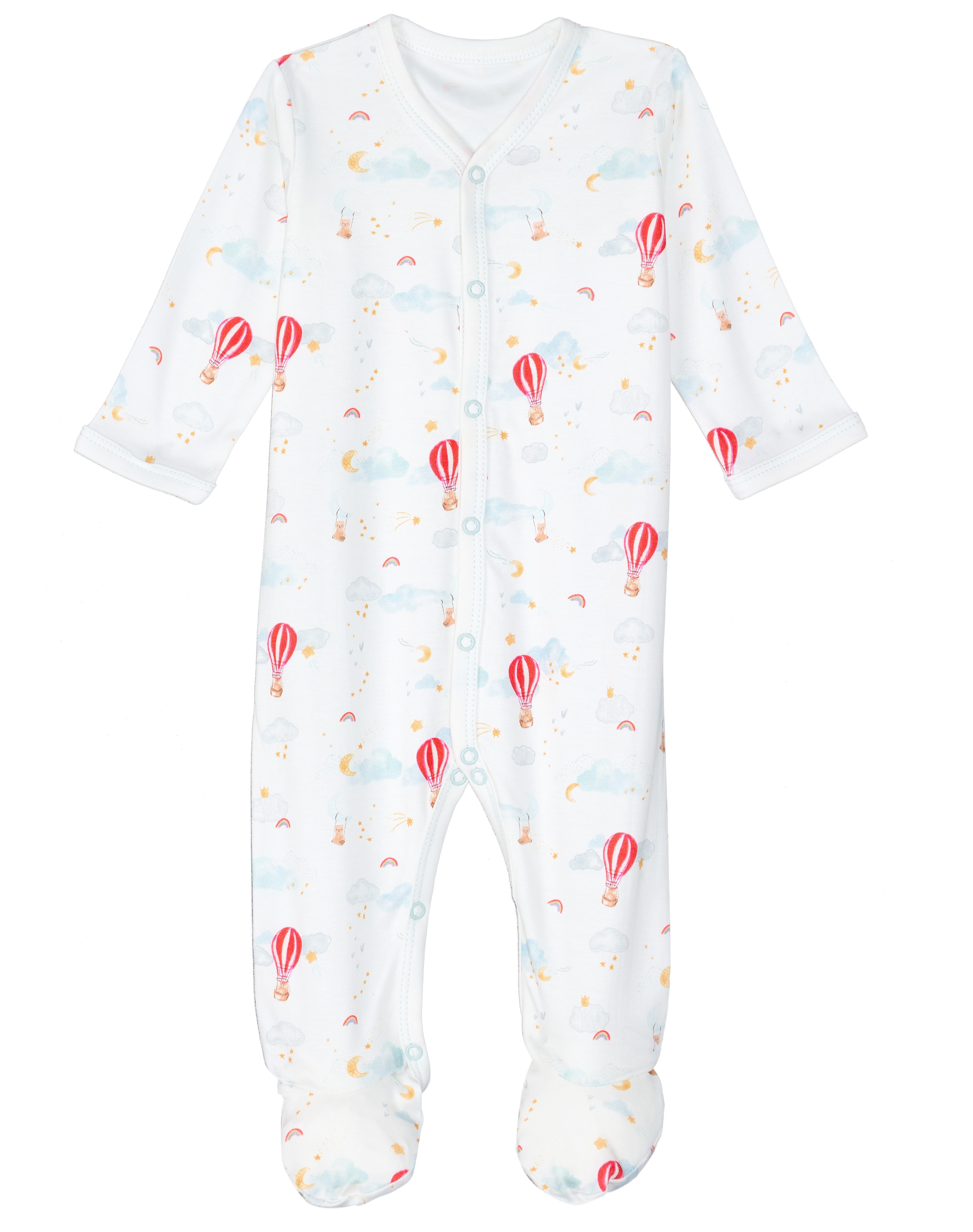 Under the Nile Dreamland Boys Baby Sleepsuit in soft organic cotton with full snap closures