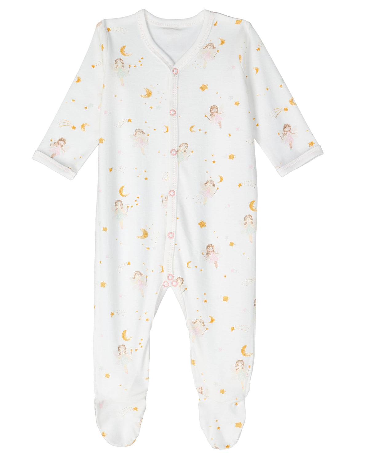 Under the Nile Dreamland Girls Baby Sleepsuit in soft organic cotton with snap closures