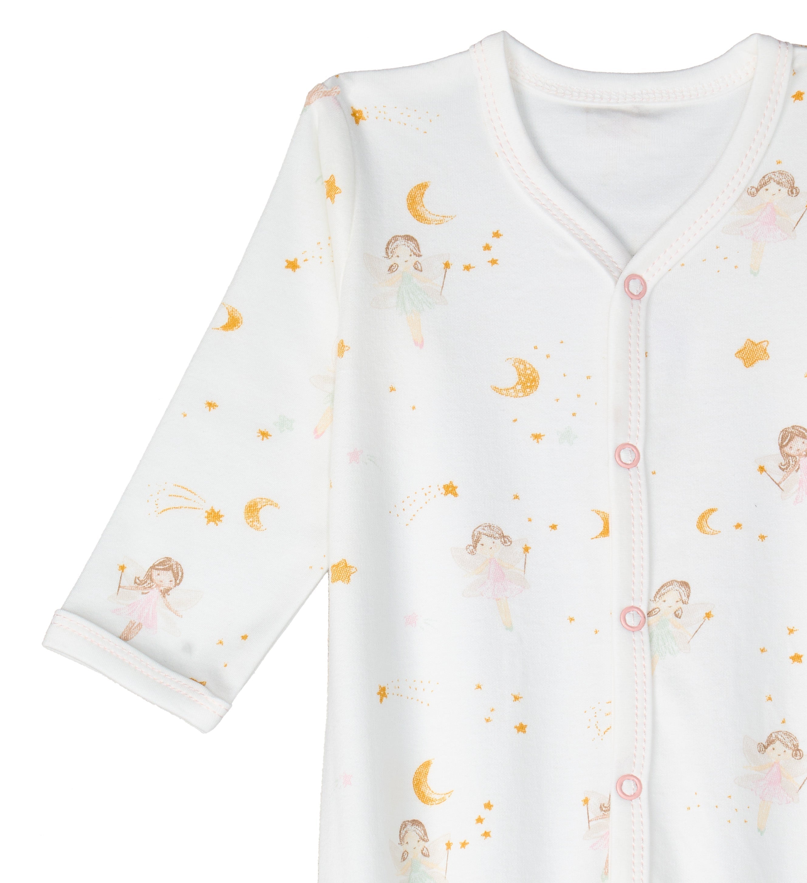 Under the Nile Dreamland Girls Baby Sleepsuit in soft organic cotton with snap closures