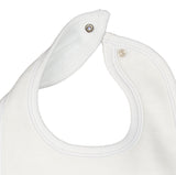 Under the Nile Off White Brushed Cotton Drooling Bib for babies, made from soft organic cotton.
