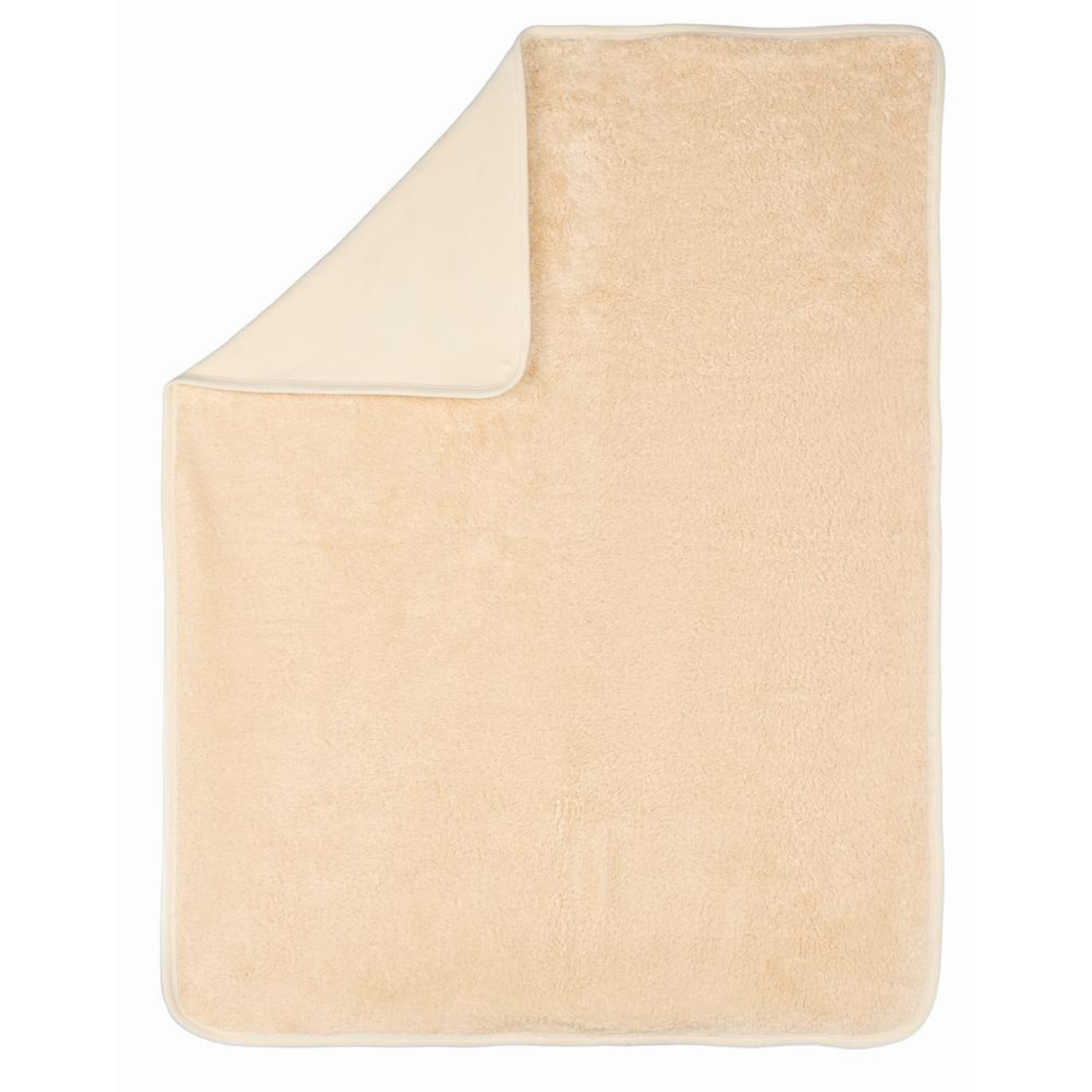 Under the Nile Faux Fur Sherpa Stroller Blanket in honey color, made from organic Egyptian cotton for babies.