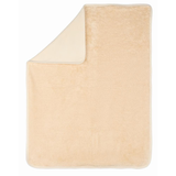 Under the Nile Faux Fur Sherpa Stroller Blanket in honey color, made from organic Egyptian cotton for babies.