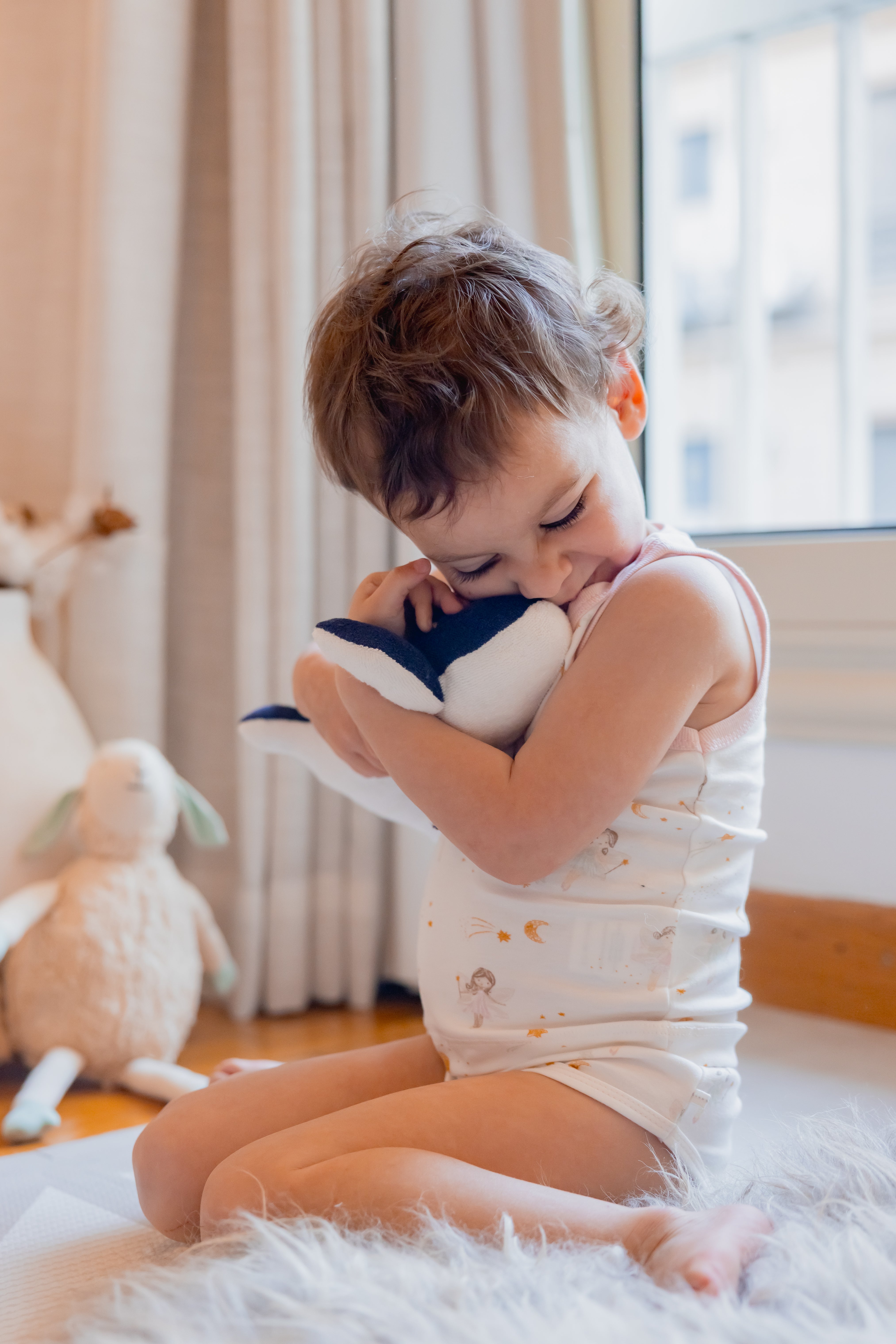 Under the Nile Humphrey The Whale, a soft organic cotton whale toy for children, available at El Meraki.