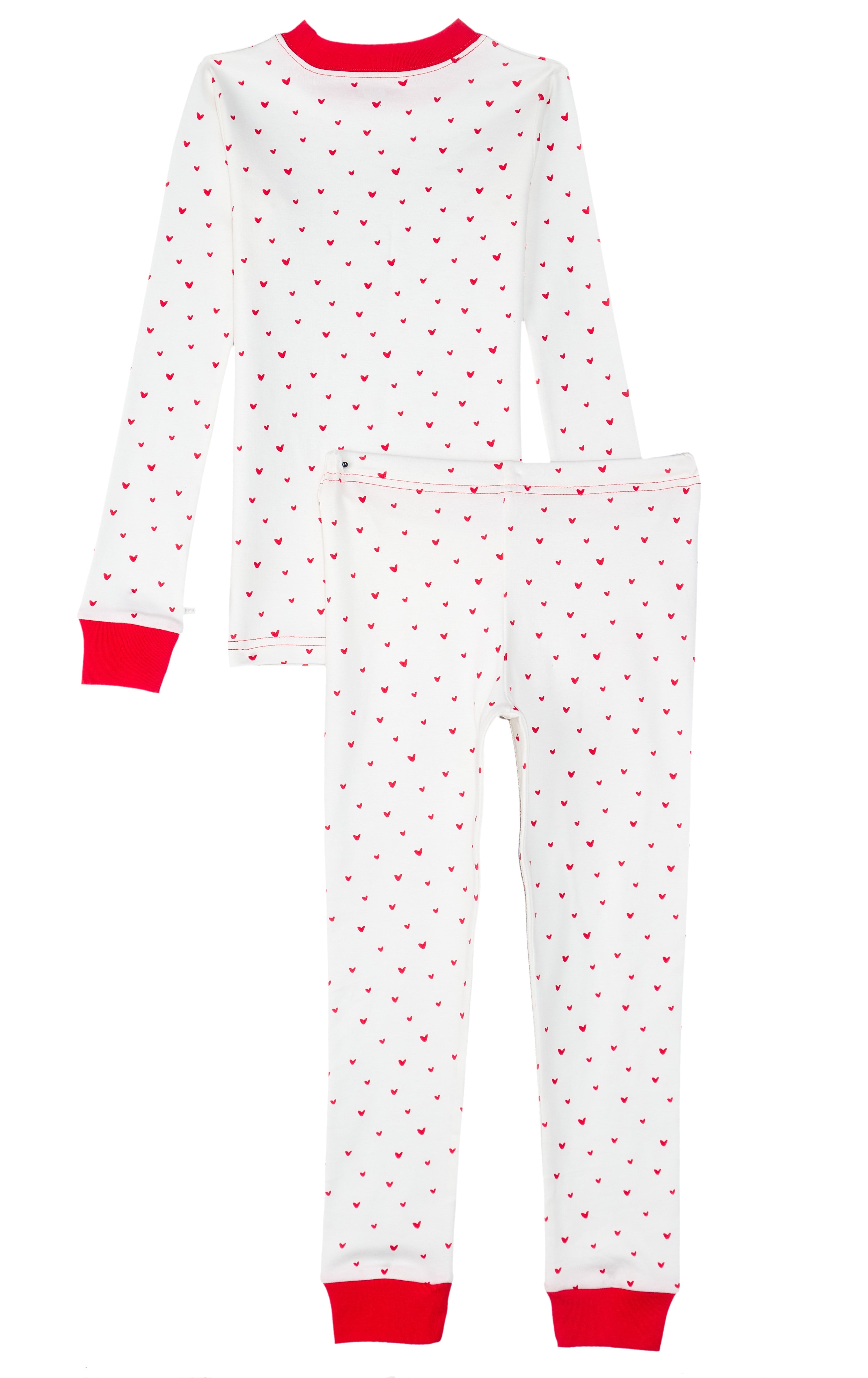 nder the Nile Red Hearts Kid's Pajama set in soft organic cotton