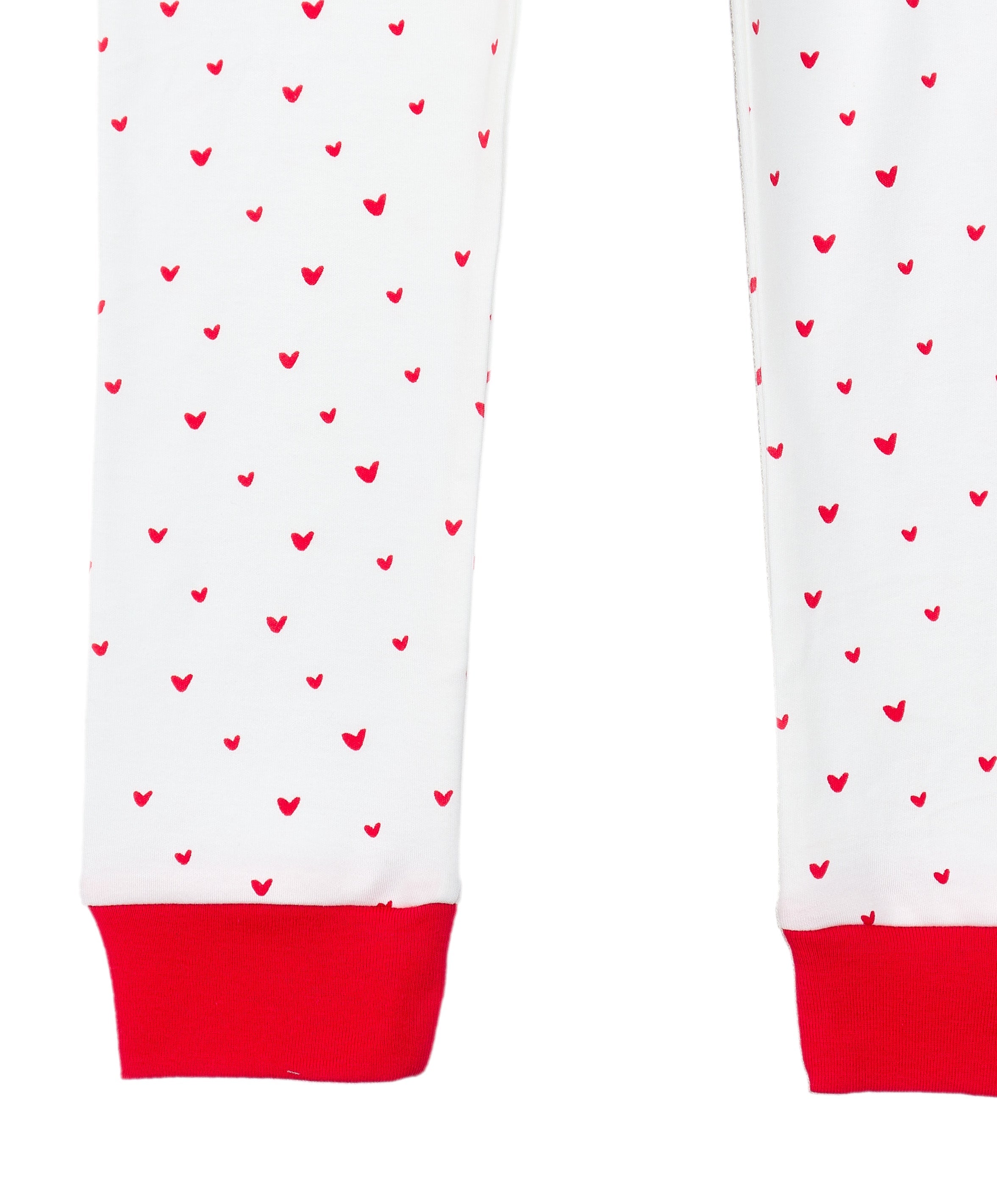 Under the Nile Red Hearts Kid's Pajama set in soft organic cotton