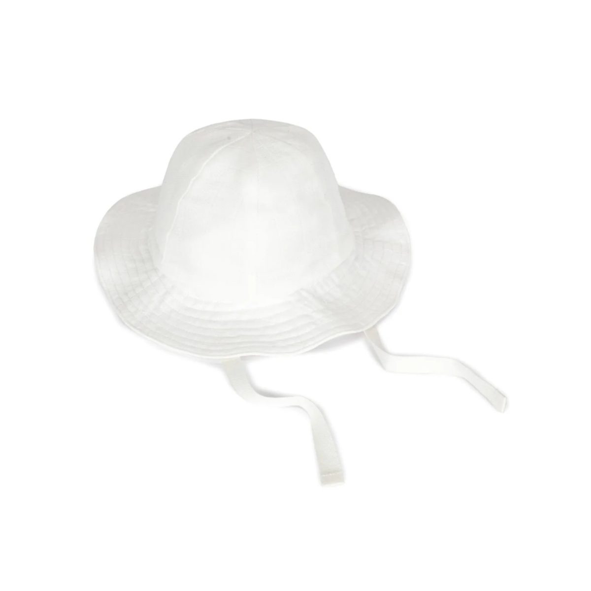 Under the Nile organic muslin sunhat for babies 0-3 months in white, made from Egyptian cotton.