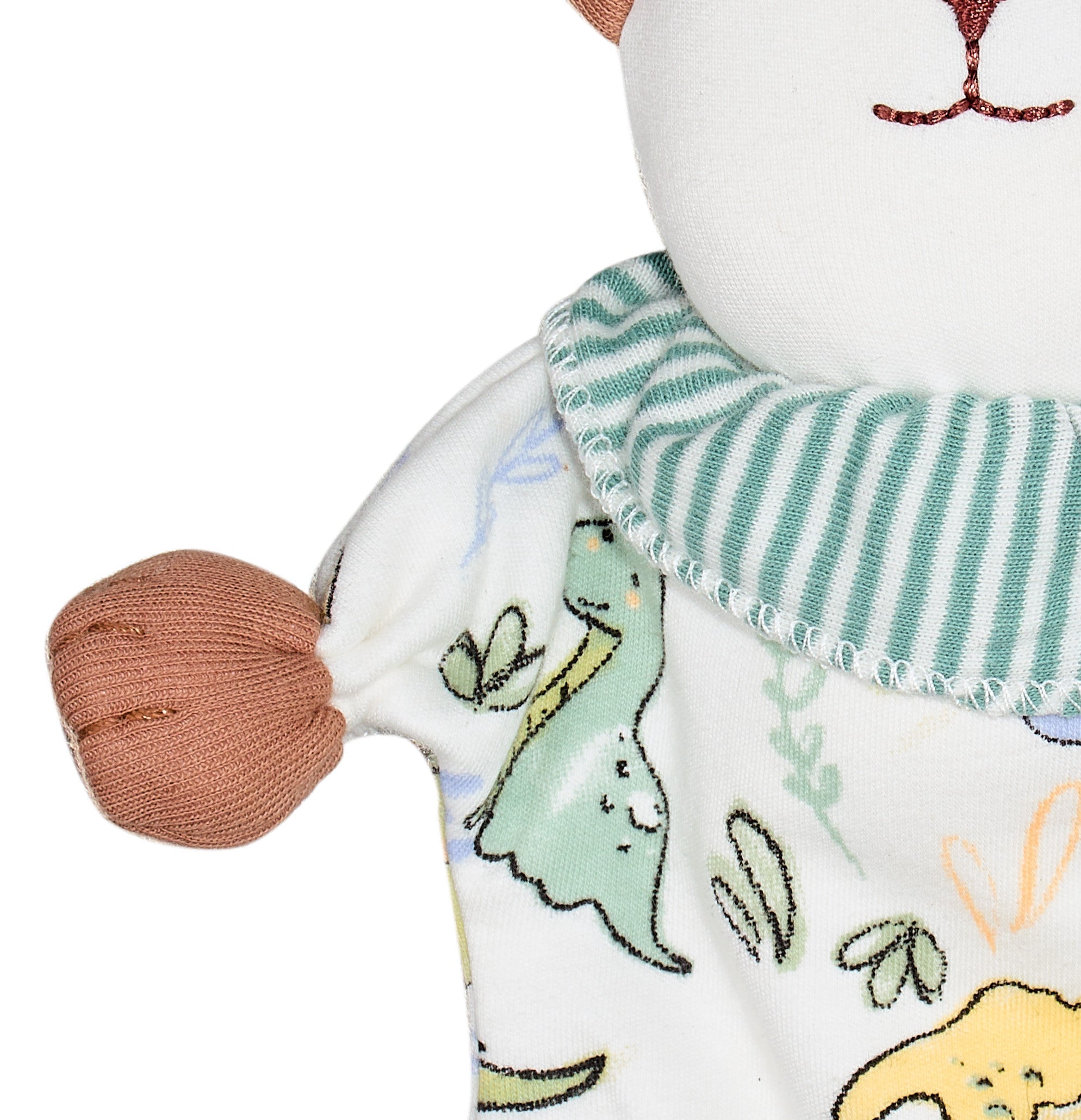Under the Nile Puppy Dino organic cotton soft lovey toy for babies and toddlers, available at El Meraki.