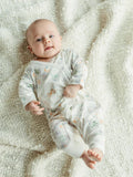 Under the Nile Modern Daisy Side Snap Kimono for newborns, made from organic Egyptian cotton with floral print.
