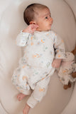Under the Nile Modern Daisy Side Snap Kimono for newborns, made from organic Egyptian cotton with floral print.