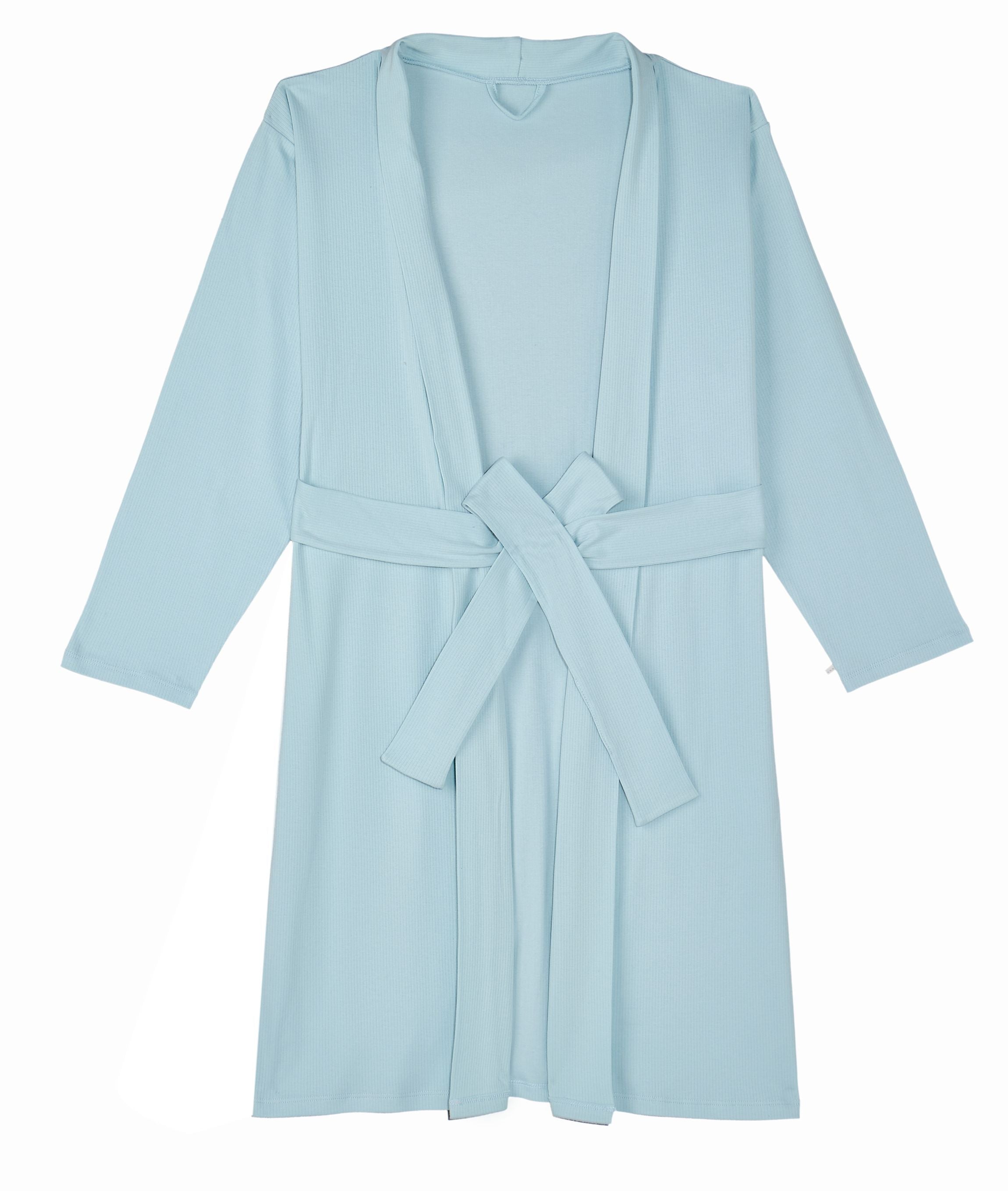 Under the Nile Pearl Blue Women's Robe made from organic Egyptian cotton.