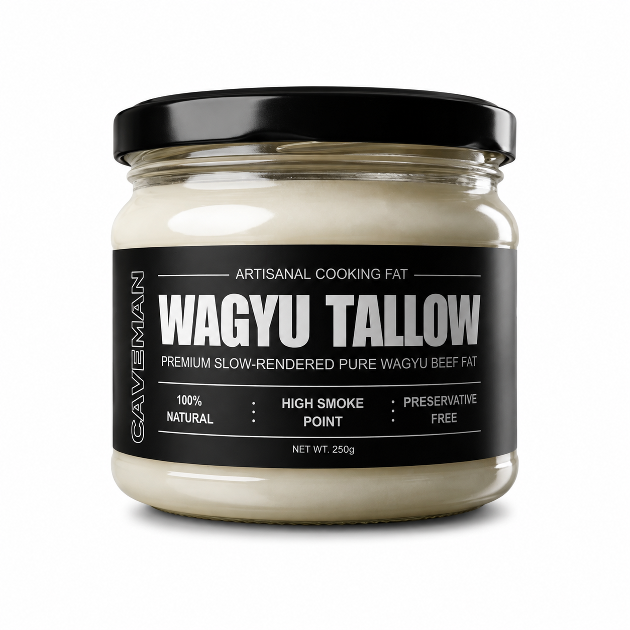 Wagyu Beef Tallow by Caveman 250 g, made from 100% rendered beef suet | شحم بقري واغيو من كافيمان ٢٥٠ جرام مصنوع من دهن البقر المذاب بنسبة ١٠٠٪