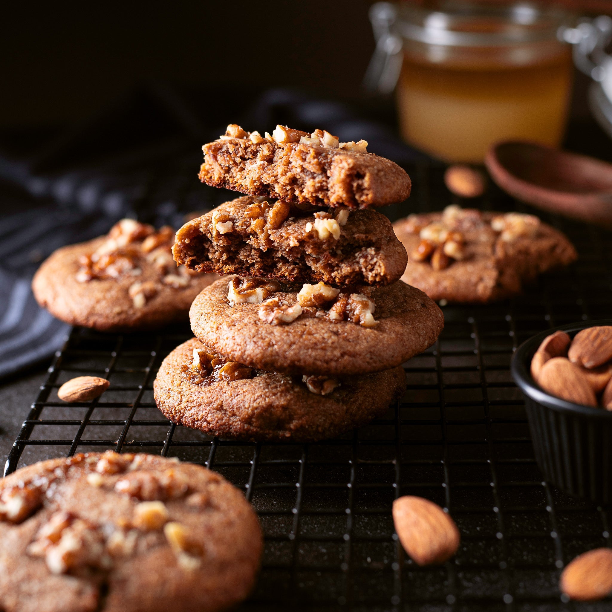 Be Good Today Walnut Date Caramel Cookies pack of 6 made with walnuts, almonds, dates, oat flour and coconut milk