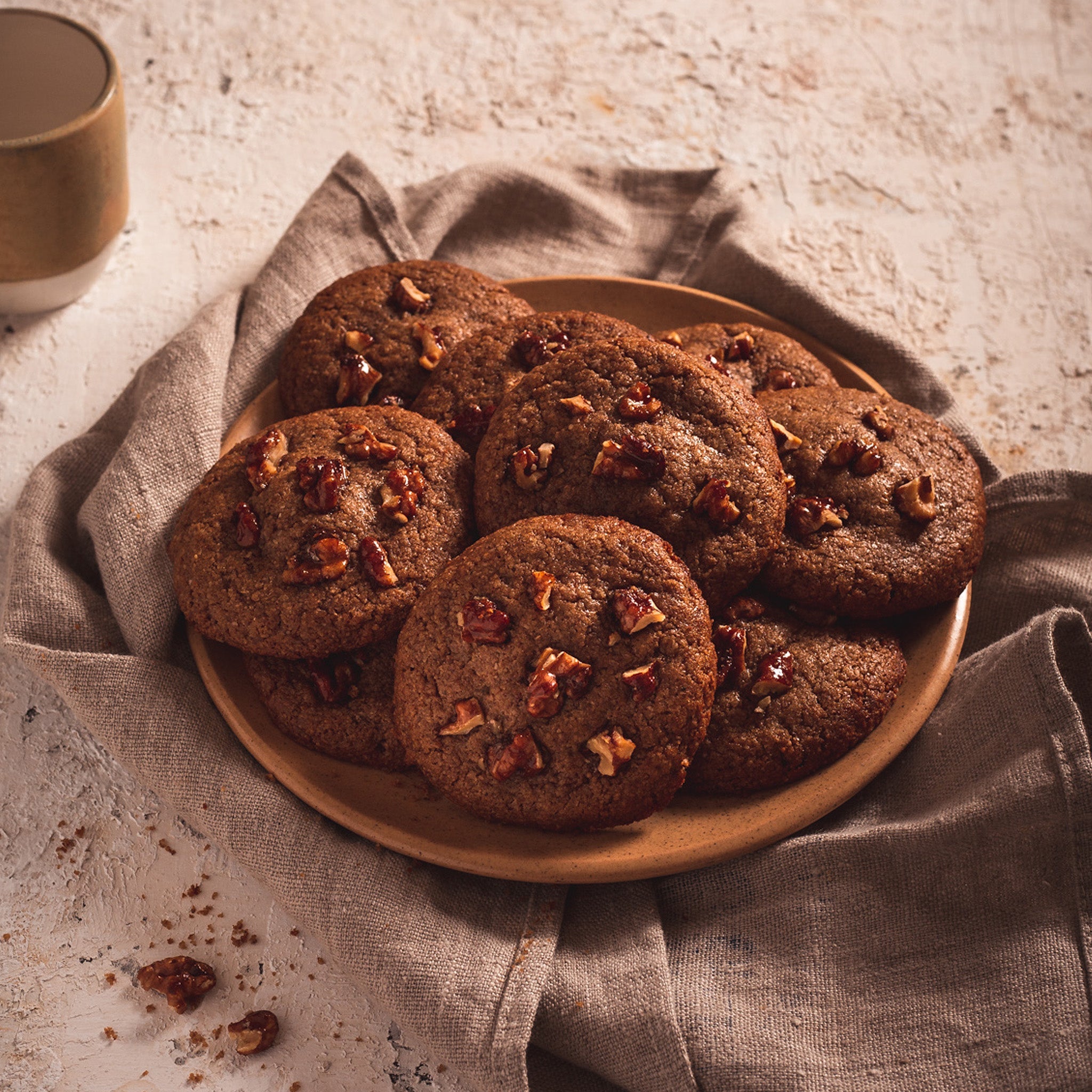 Be Good Today Walnut Date Caramel Cookies pack of 6 made with walnuts, almonds, dates, oat flour and coconut milk