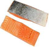 Fresh, unmarinated Norwegian salmon fillet from Crazy Tuna, prepared in Egypt, available at El Meraki.