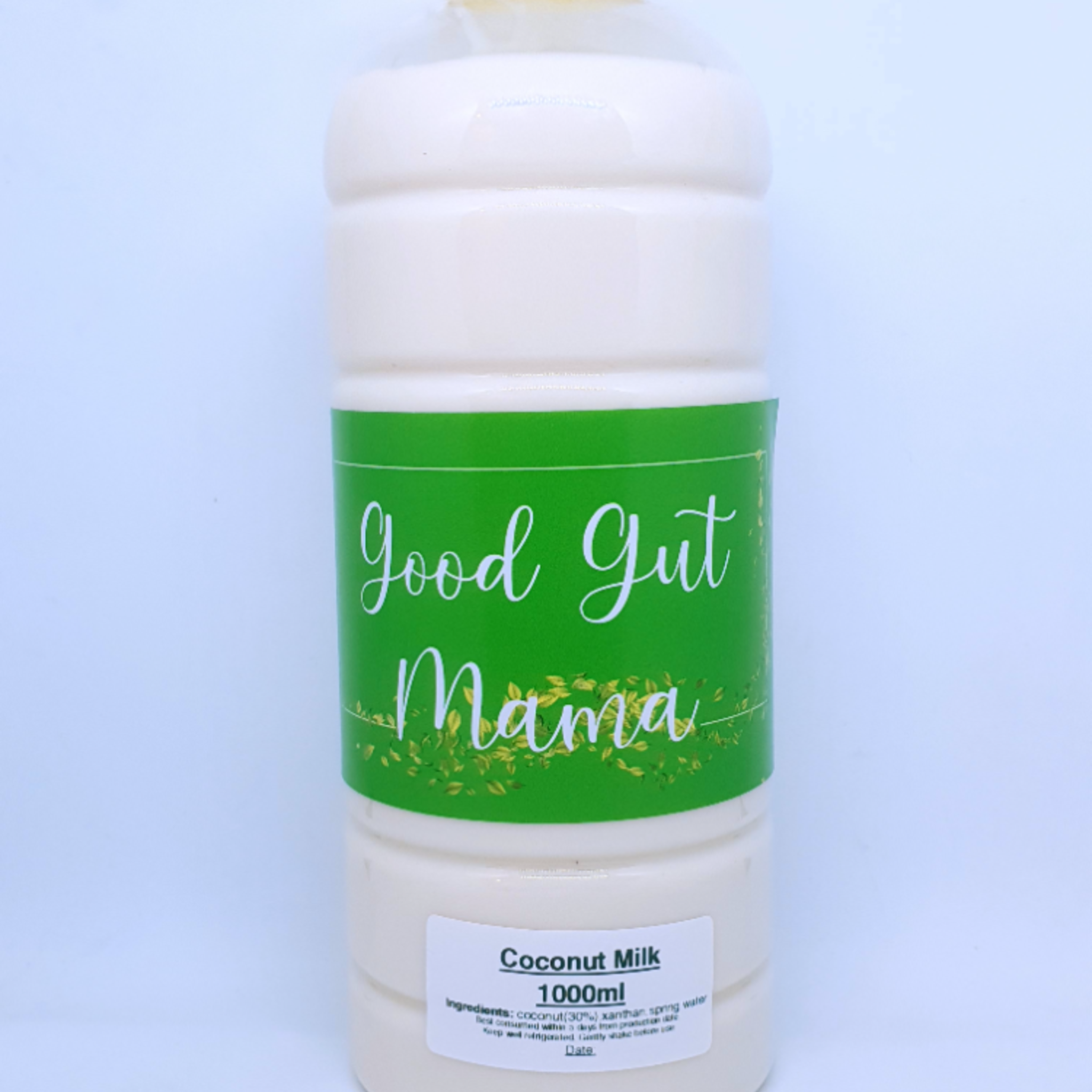 Bottle of Good Gut Mama Fresh Coconut Milk from Egypt, a creamy white plant-based drink.