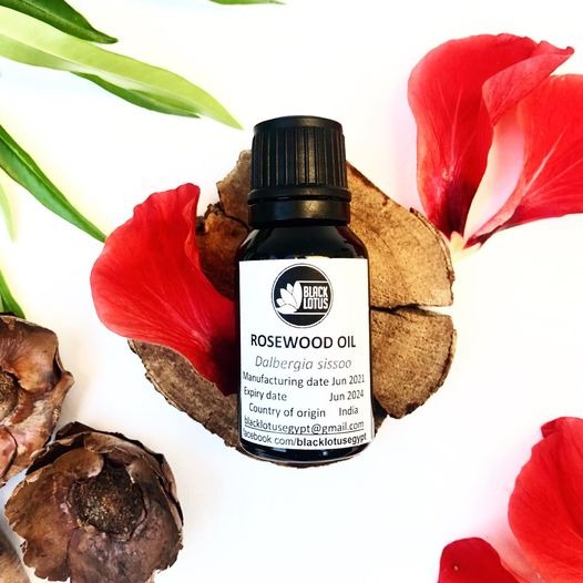 Pure Rosewood Essential Oil by Black Lotus - Luxurious Woody-Floral Aroma Made in Egypt